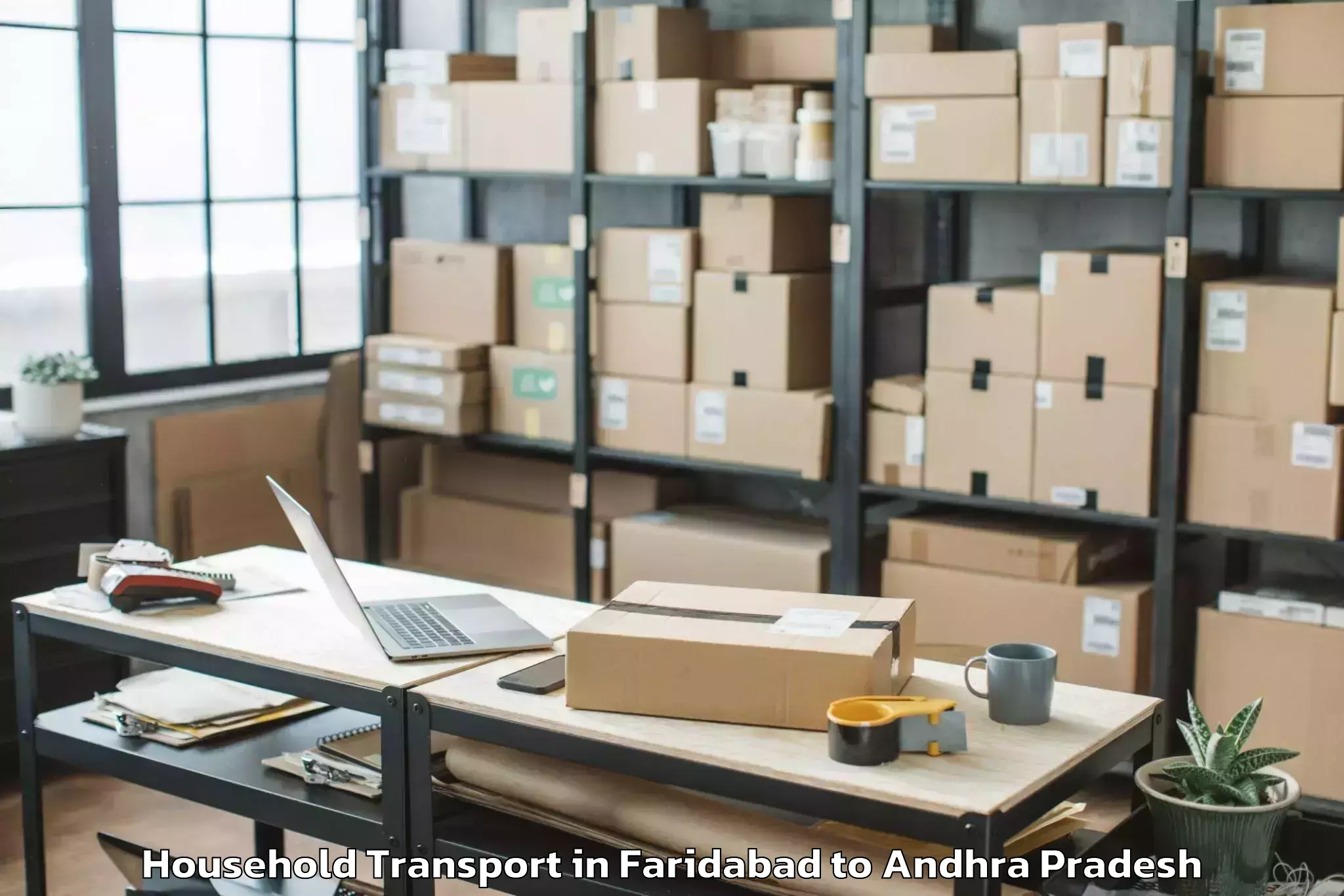 Reliable Faridabad to Machilipatnam Household Transport